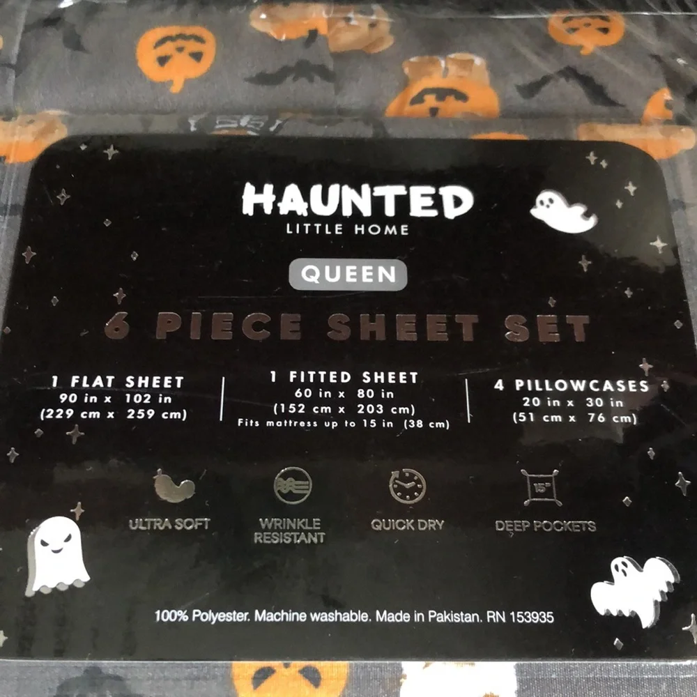 Halloween Gray Teddy Bear Costume QUEEN Sheet Set